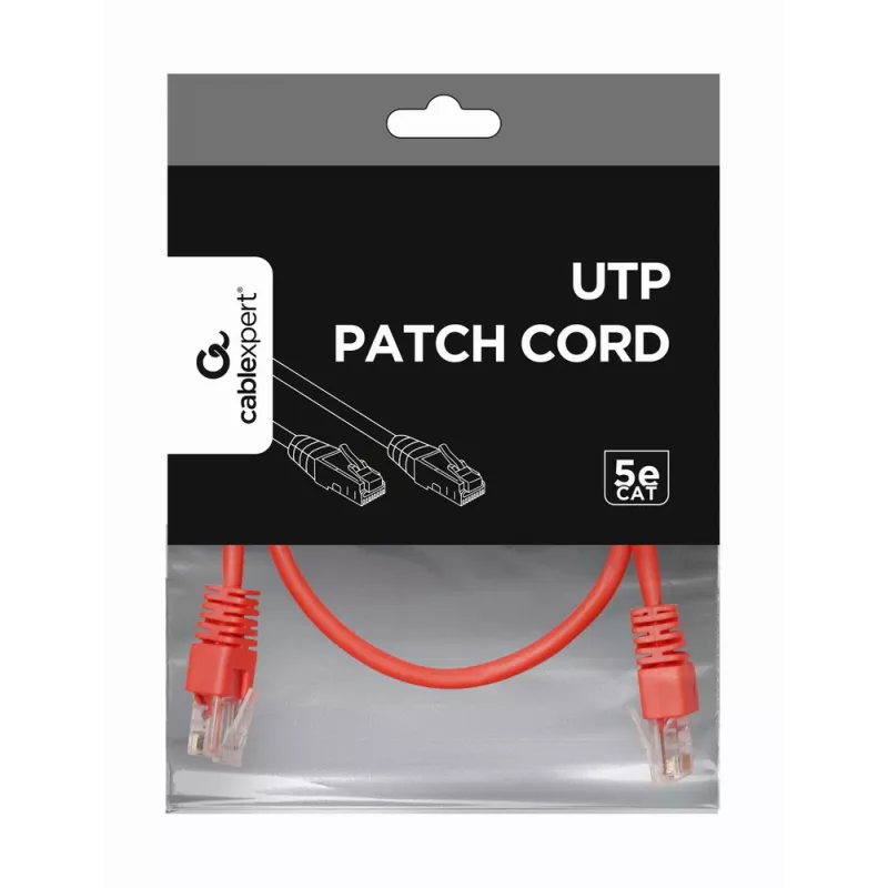 GEMBIRD Patch Kabelis - Cat 5e - UTP - 50cm - Sarkans