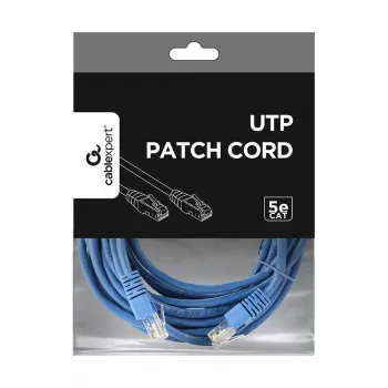 Gembird PP12-5M/B - Patch vads Cat5e UTP 5m zils