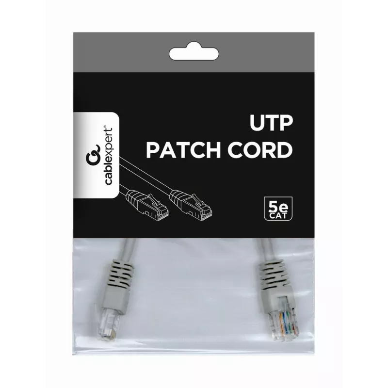GEMBIRD Patch vads - Cat 5e - UTP - 25cm - Pelēks