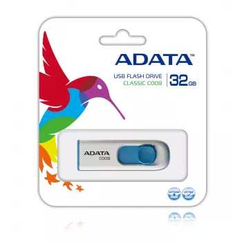 ADATA 32GB C008 USB zibatmiņa USB Type-A 2.0 Zila, Balta