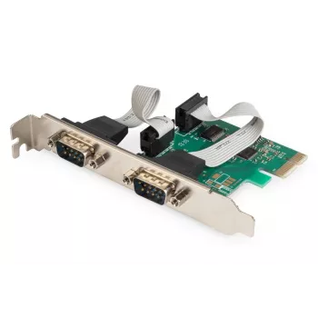 DIGITUS Serial I/O, 2-portu, PCIe papildinājuma karte 2 x DB9 M Slot Bracket + LP Brackets MCS9901 chipset