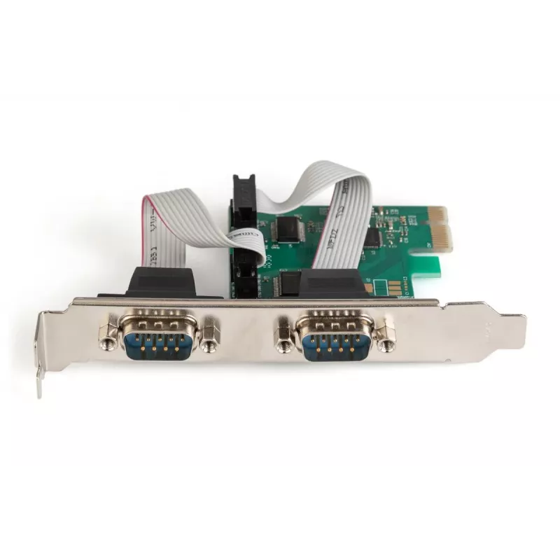 DIGITUS Serial I/O, 2-portu, PCIe papildinājuma karte 2 x DB9 M Slot Bracket + LP Brackets MCS9901 chipset