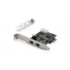 DIGITUS IEEE 1394b interfeisa karte, PCI-E, 3 porti, 2x9-pin ārējie + 1x9-pin iekšējais