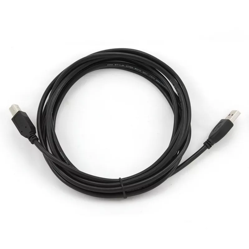 GEMBIRD USB 2.0 A-plug B-plug kabelis 3m (10 pēdas) - Melns / Lielapjoma iepakojums (ccp-USB2-ambm-10)