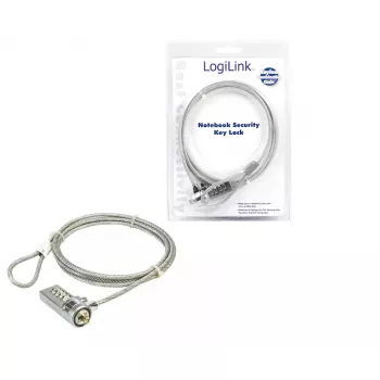 Piezīmjdatora drošības slēdzene LogiLink NBS002 kombinācijas kabeļslēdzene 1,5m