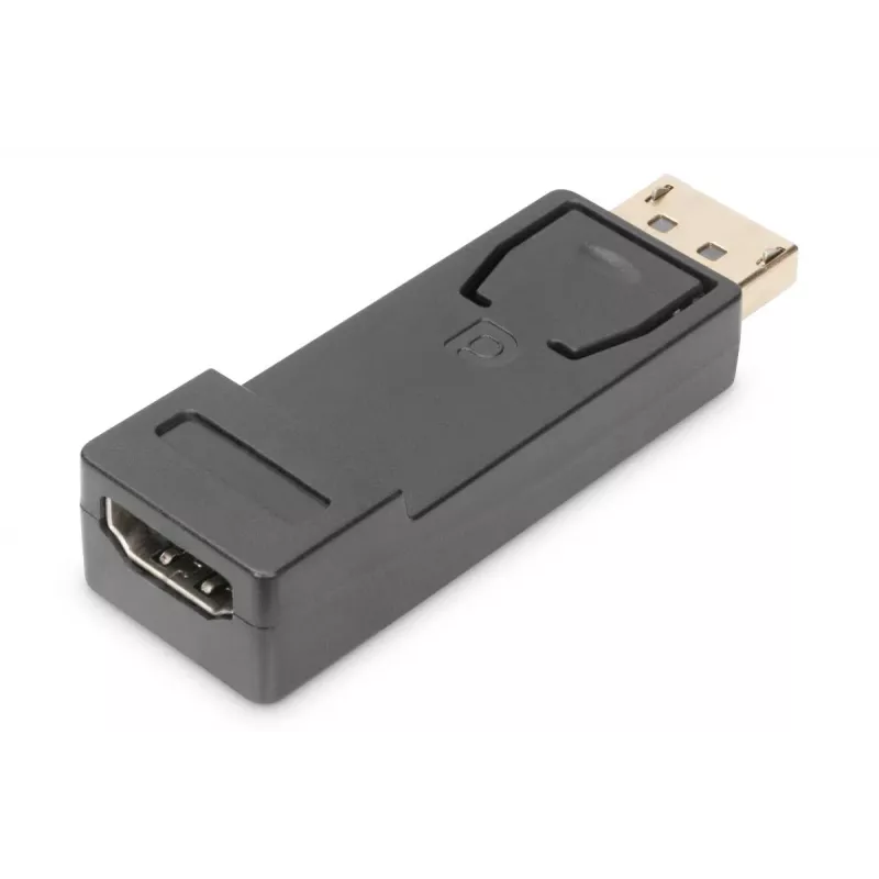 DIGITUS ASSMANN DisplayPort adapteris, DP – HDMI A tipa tēviņš/mātīte, ar fiksatoru, CE melns