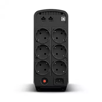Nepārtrauktās barošanas avots CYBERPOWER CP900EPFCLCD — 0.9 kVA (540 W), 6 kontaktligzdas, LCD, tīrs sinusoidāls signāls, tornis