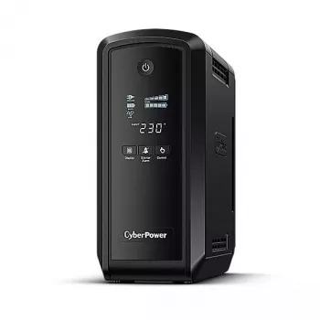 Nepārtrauktās barošanas avots CYBERPOWER CP900EPFCLCD — 0.9 kVA (540 W), 6 kontaktligzdas, LCD, tīrs sinusoidāls signāls, tornis