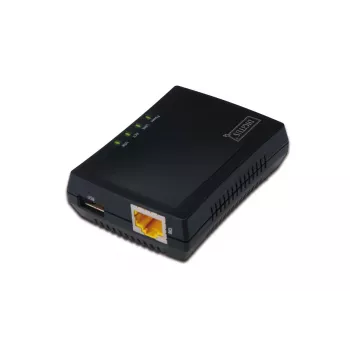 DIGITUS DSNet USB serveris, 1-porta USB 2.0 tīkla USB centrmezgls, NAS, drukas serveris, RJ45