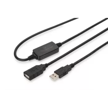 DIGITUS USB 2.0 pagarinātājs ar signāla pastiprinātāju USB A vīrieša / sievietes 10m (DA-73100-1)