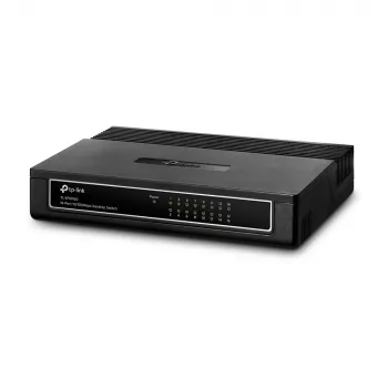 TP-Link 16-Portu 10/100Mbps Darbvirsmas Slēdzis, Nepārvaldāms, Fast Ethernet (10/100), Pilns duplekss, Rack stiprinājums, Sienas stiprinājums