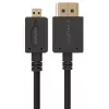 Gembird CC-HDMID-6 HDMI–Micro HDMI (D tipa) vads, zeltīts, 1,8 m, melns