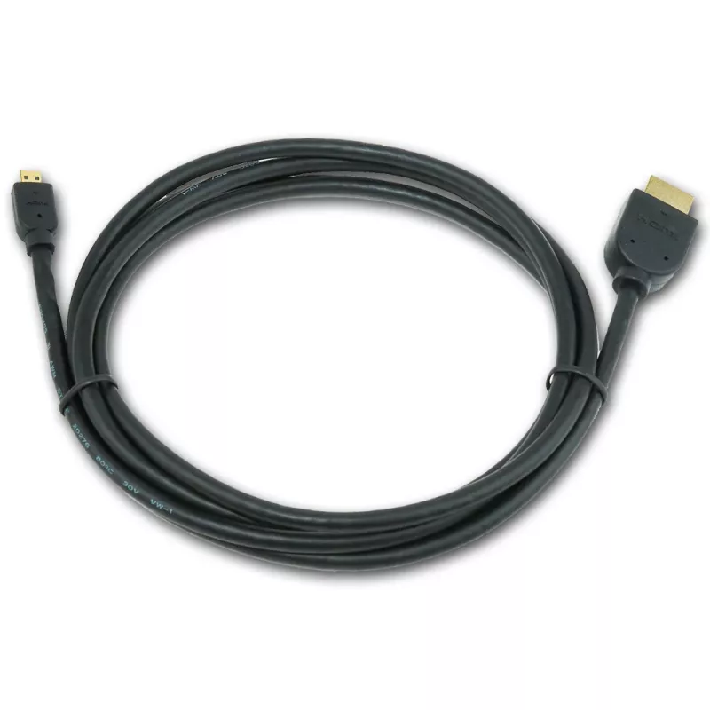 Gembird CC-HDMID-6 HDMI–Micro HDMI (D tipa) vads, zeltīts, 1,8 m, melns