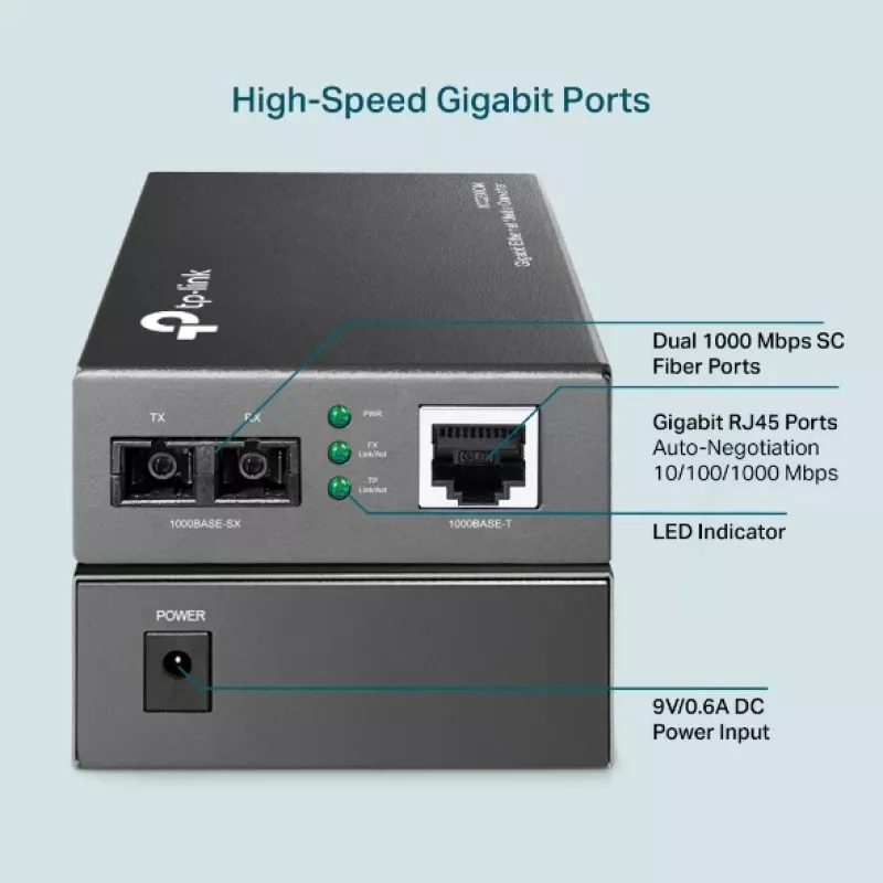 TP-Link MC200CM Gigabit Multi-Mode Media Converter, 1000 Mbit/s, SC savienotājs, 550 m