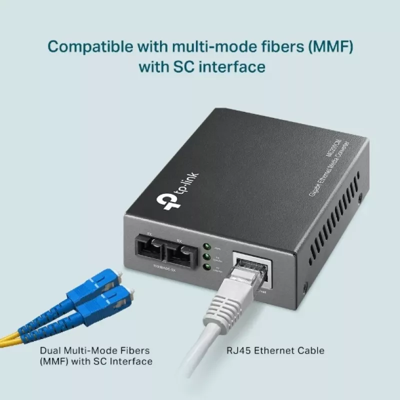 TP-Link MC200CM Gigabit Multi-Mode Media Converter, 1000 Mbit/s, SC savienotājs, 550 m