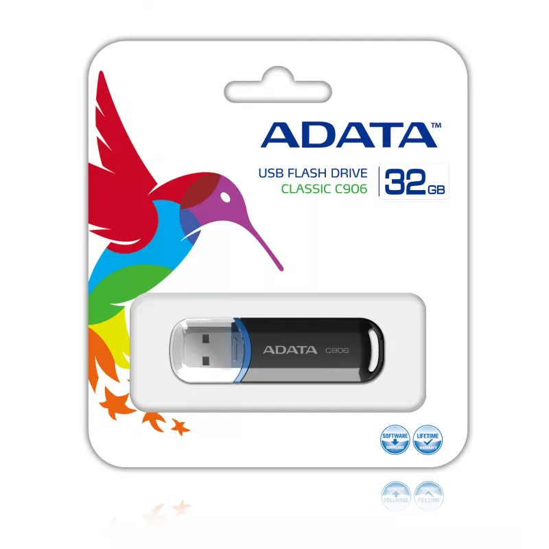 ADATA 32GB C906 USB zibatmiņa, USB Type-A 2.0, melna