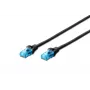 DIGITUS savienotājkabelis - Cat 5e - U-UTP - Snagless - 1m - melns