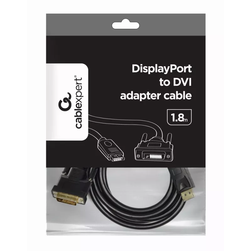 Gembird CC-DPM-DVIM-6 DisplayPort uz DVI-D adaptera kabelis, 1,8 m