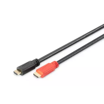 DIGITUS ASSMANN HDMI High Speed kabelis, tips A, ar pastiprinātāju, vīr./vīr., 15m ar Ethernet, Ultra HD 24p, CE, zelts melns