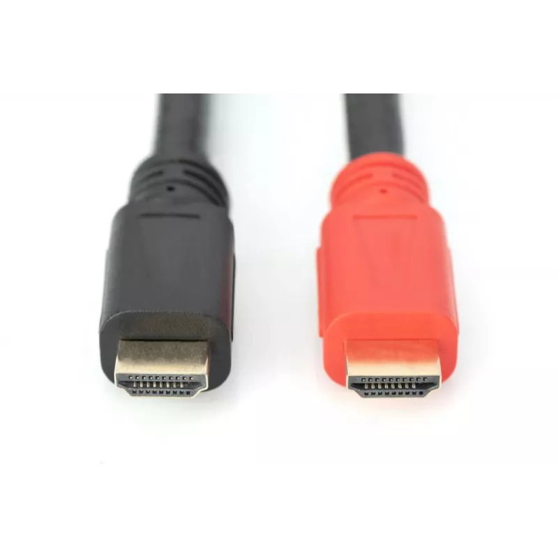 DIGITUS ASSMANN HDMI High Speed kabelis, tips A, ar pastiprinātāju, vīr./vīr., 15m ar Ethernet, Ultra HD 24p, CE, zelts melns