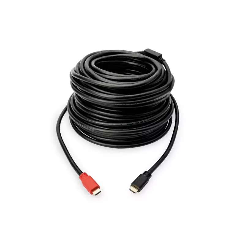DIGITUS ASSMANN HDMI High Speed kabelis, tips A, ar pastiprinātāju, vīr./vīr., 15m ar Ethernet, Ultra HD 24p, CE, zelts melns