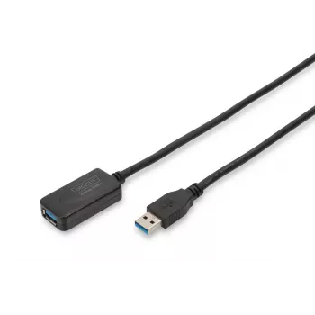 DIGITUS USB 3.0 pagarinātāja kabelis ar pastiprinātāju USB A vīriešu / USB A sieviešu 5m (da-73104)