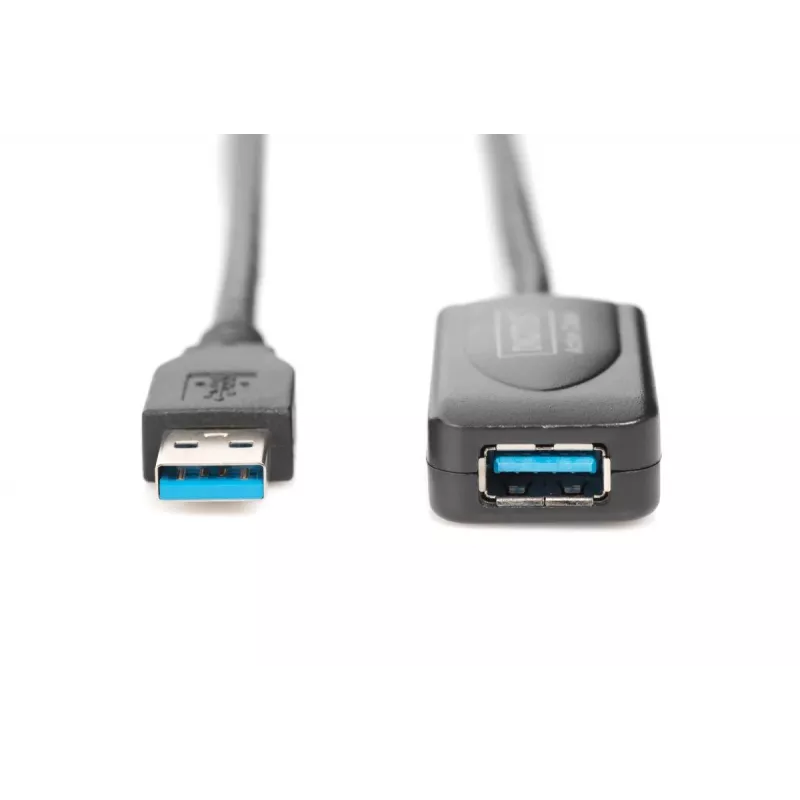 DIGITUS USB 3.0 pagarinātāja kabelis ar pastiprinātāju USB A vīriešu / USB A sieviešu 5m (da-73104)