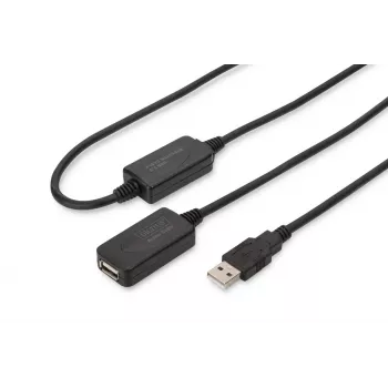 DIGITUS USB 2.0 pagarinātāja kabelis USB A vīriešu / A sieviešu 20m (DA-73102)
