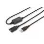DIGITUS USB 2.0 pagarinātāja kabelis ar signāla pastiprinātāju USB A tēviņš / USB A mātīte 15m (DA-73101)