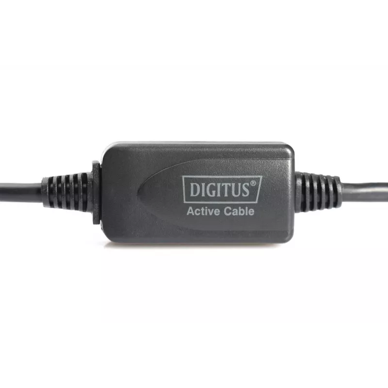 DIGITUS USB 2.0 pagarinātāja kabelis ar signāla pastiprinātāju USB A tēviņš / USB A mātīte 15m (DA-73101)