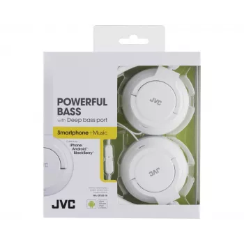 JVC HA-SR185-W-E Vieglas austiņas, Vadu, 10 - 22000 Hz, Zvani/Mūzika, 108 g, Headset, Balts
