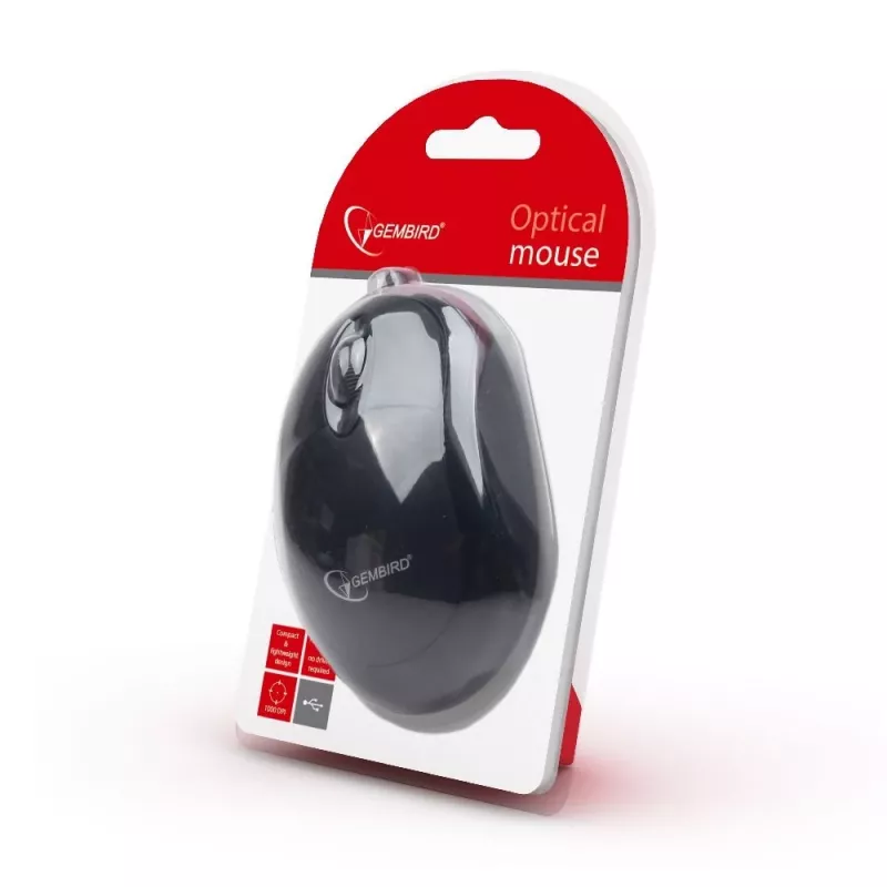 GEMBIRD MUS-U-01 optiskā pele, 3 pogas, ritenītis, USB, melna