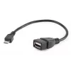 GEMBIRD USB OTG AF uz Micro BM Kabelis 15cm - Melns