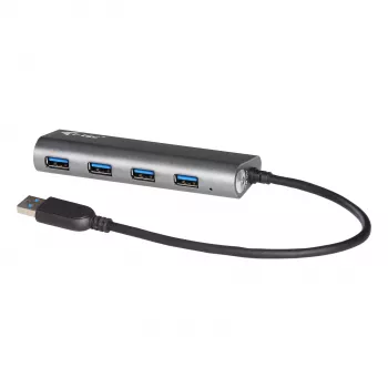 USB centrmezgls i-tec Metal Superspeed USB 3.0 4 Portu Centrmezgls 5000 Mbit/s Pelēks