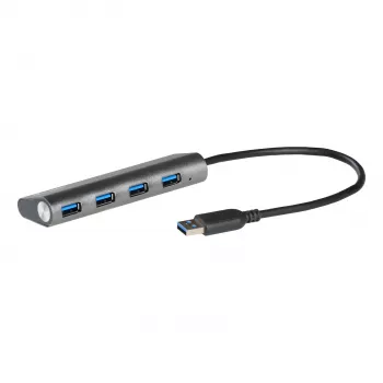 USB centrmezgls i-tec Metal Superspeed USB 3.0 4 Portu Centrmezgls 5000 Mbit/s Pelēks