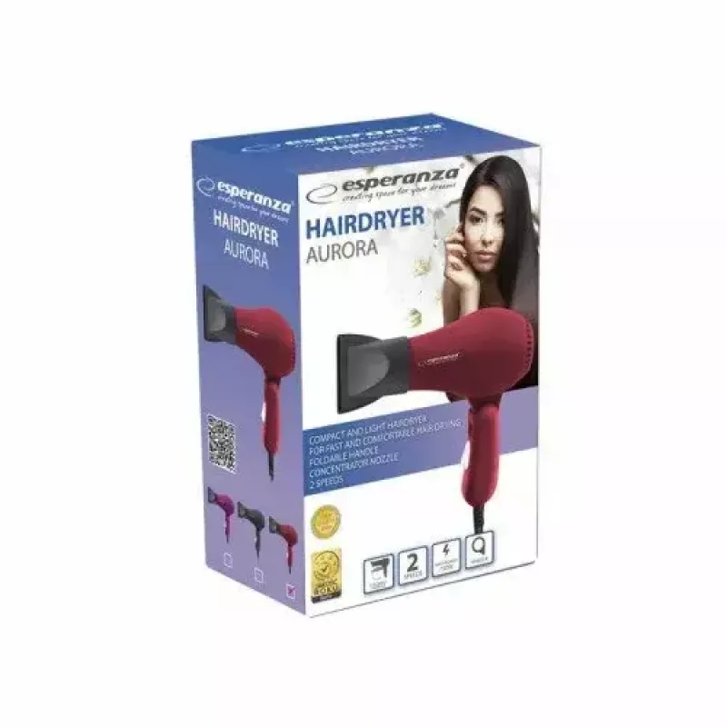 Esperanza Aurora EBH003R matu žāvētājs, 750 W, sarkans