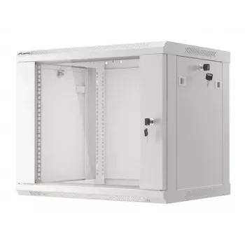 Pie sienas stiprināms tīkla skapis LANBERG WF01-6409-10S, 9U, 19 collu, 600×450 mm, 60 kg, pelēks