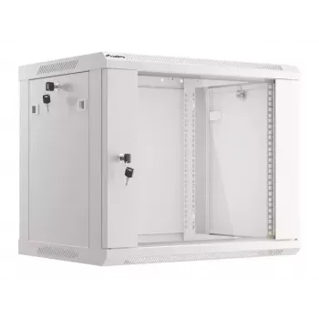 Pie sienas stiprināms tīkla skapis LANBERG WF01-6409-10S, 9U, 19 collu, 600×450 mm, 60 kg, pelēks