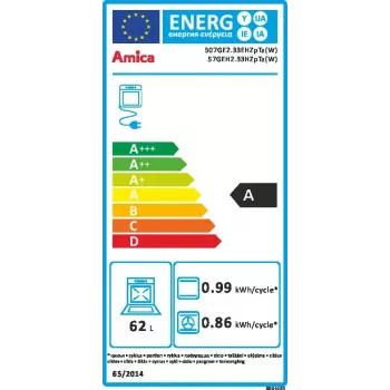 Brīvi stāvoša plīts Amica 57GEH2.33HZpTa(W)