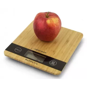 Virtuves elektroniskie svari ESPERANZA EKS005 — 5 kg, 1 g precizitāte, bambusa platforma