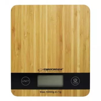 Virtuves elektroniskie svari ESPERANZA EKS005 — 5 kg, 1 g precizitāte, bambusa platforma