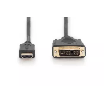 DIGITUS ASSMANN HDMI adaptera kabelis, A tipa – DVI (18+1) M/M, 2m, Full HD, melns