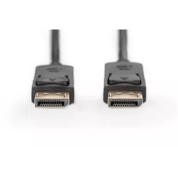 DIGITUS DisplayPort savienojuma kabelis DP M/M 2m ar fiksatoru Ultra HD 4K melns