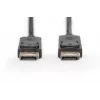 DIGITUS DisplayPort savienojuma kabelis, DP vīr./vīr., 3m ar fiksatoru, Ultra HD 4K, melns