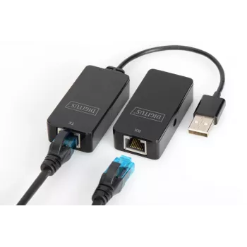 DIGITUS USB pagarinātājs USB 2.0 lietošanai ar Cat5/5e/6 (UTP STP vai SFT) kabeli līdz 50m