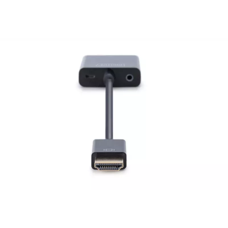 DIGITUS HDMI uz VGA pārveidotājs, savienotājs Typ A - VGA (D-Sub), 3,5 mm audio ligzda, melns