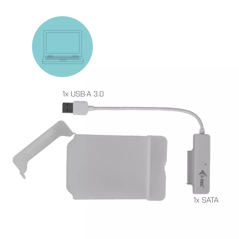 Ārējais korpuss HDD/SSD i-tec MySafe USB 3.0 Easy 2.5 collu – Balts
