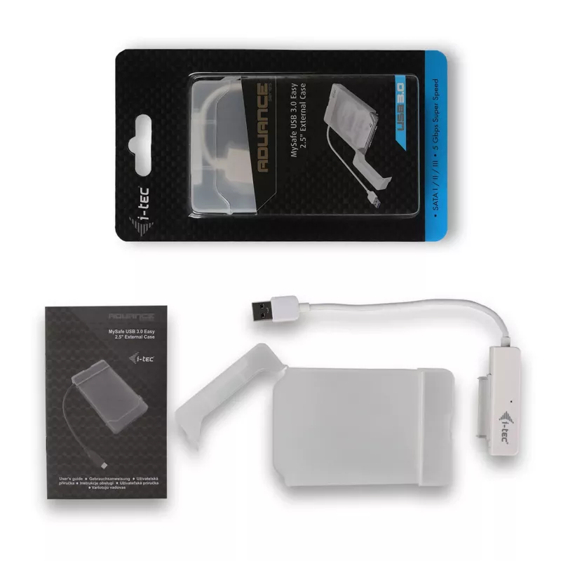 Ārējais korpuss HDD/SSD i-tec MySafe USB 3.0 Easy 2.5 collu – Balts