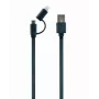 GEMBIRD USB – Apple Lightning un Micro USB uzlādes kombinācijas kabelis 1m – Melns