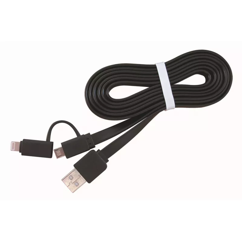 GEMBIRD USB – Apple Lightning un Micro USB uzlādes kombinācijas kabelis 1m – Melns